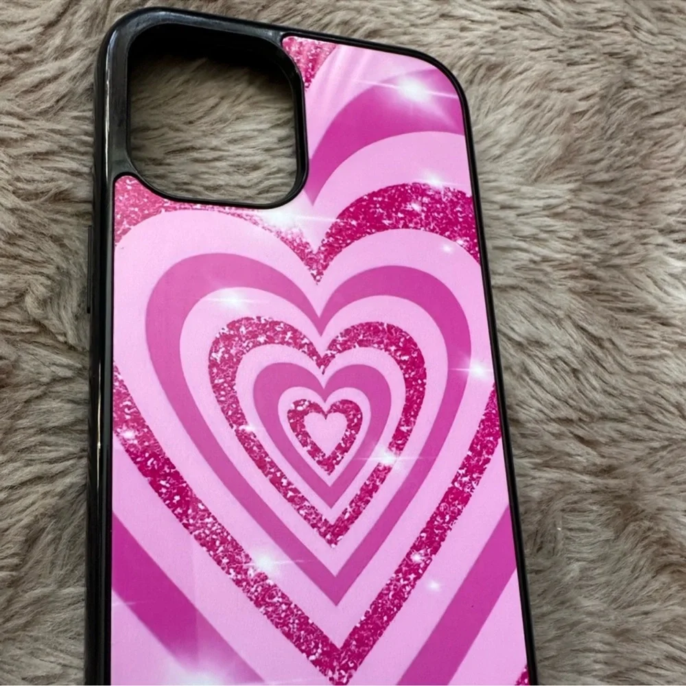 Pink Heart iPhone 12 Pro Max Two Layer Safe Case